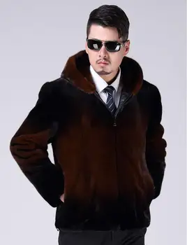 Kapuci rudens mākslīgās ūdeļu ādas jaka mens ziemas sabiezēt siltu kažokādas, ādas mētelis, vīriešu ikdienas jakas jaqueta de couro modes 3XL