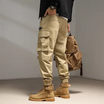Jauno Modes Vīriešu Bikses Cietā Rāvējslēdzēju Lidot Zaudēt Kabatas Garas Bikses Multi Pocket Kravas Bikses Bikses Streetwear 2022 T26