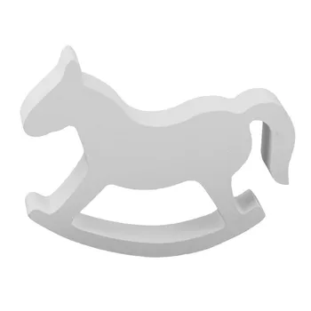 Gudrs Balts Koka Mazo Šūpojot Zirgs Līdzsvaru Mājas Dekors Bērniem Rotaļlietas koka roku Cirsts Dāvanas Bērniem, Telpu Dekorēšana Amatniecības Zirgu