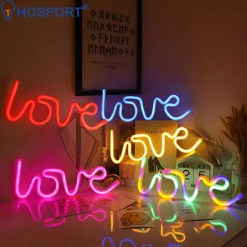 LED Mīlestība Neona Gaismas Zīme Nakts Lampas Romantisku Kāzu Puse, Valentīna Nightlight Apdare, Iekštelpu Dzimšanas dienas Dāvana