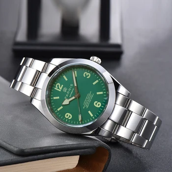 Modes Parnis 40mm Green Dial Vīriešu Automātisko, Mehāniskās Skatīties Sapphire Kristāla Vīriešu Sporta Pulksteņi reloj hombre 2022 Pulkstenis Dāvana