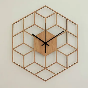 Modes radošo mūsdienu ģeometriskā grafika sienas pulkstenis koka pulkstenis galda dzīvojamā istabā, guļamistabā, birojā, apdares pulkstenis galda LB92518